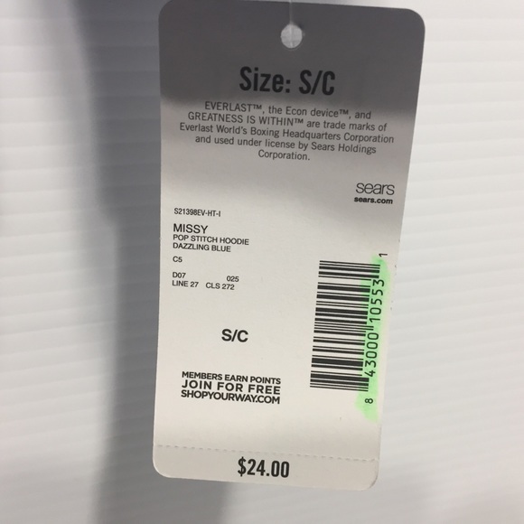 Everlast Missy Pop Stitch Hoddie Blue Size S (4-6) - Picture 4 of 8